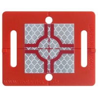 Plaque, red, with reflective target 40 x 40mm, dimension 75 x 60 mm